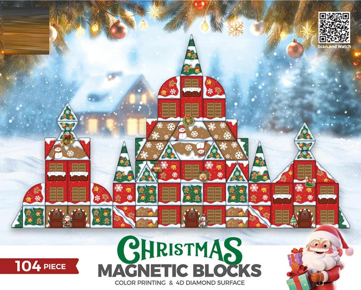 104 Piece Magnetic Tile Christmas Set